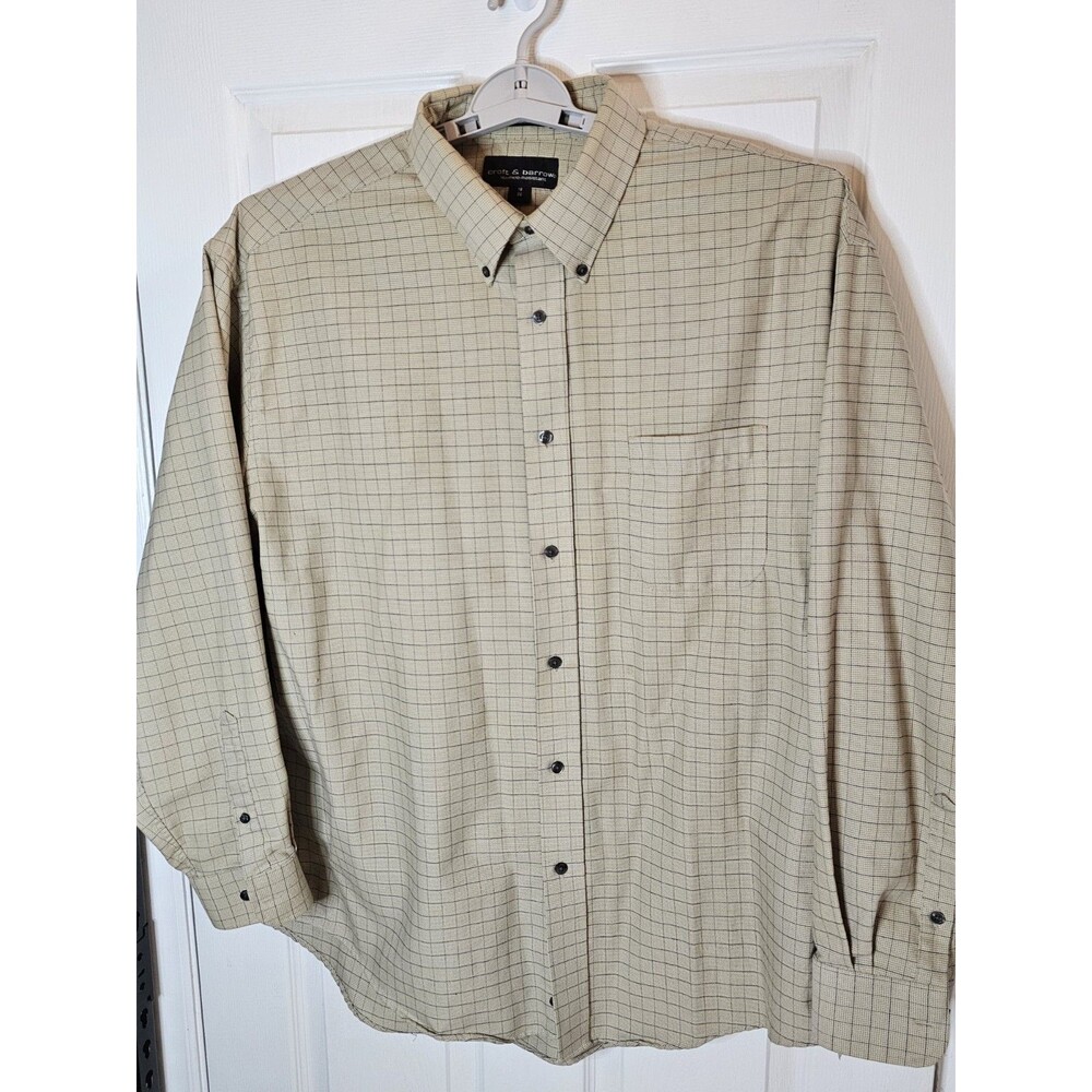 Croft & Barrow Men's Wrinkle Resistant Oxford Long Sleeve Button Up Beige/Brown